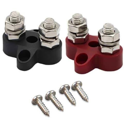 Dual Terminal Stud M8-linked set (1 red/1 black)